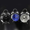 thumbnail image 5 of Reloj despertador de metal de 4" con dos campanas, fácil de configurar, con pilas, para viajes, de cuarzo, mecánico, para niños (negro), 5 of 5