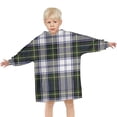 thumbnail image 3 of Blue Green Plaid Checkered Pattern Blanket Hoodies for Kids 6-13YR Oversize Wearable Blanket Hoodies for Boys Girls Teens, 3 of 7