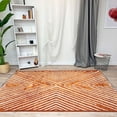 thumbnail image 4 of Alfa Rich 5x8 Geometric Pattern Burnt Orange Cream Washable Woven Cotton Area Rugs, 4 of 4