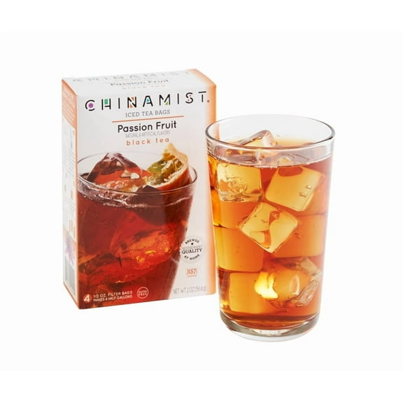 China Mist Naturally Flavored Passion Fruit Iced Tea Bags, 4-Count Box, 2-Pack (Each Bag Yields 1/2 Gallon)