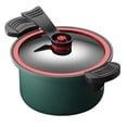 thumbnail image 1 of 3.5L Kitchen Vacuum Pressure Soup Pot Non-Stick Microwave Cookware, Stew Pot Green 24cm, 1 of 9