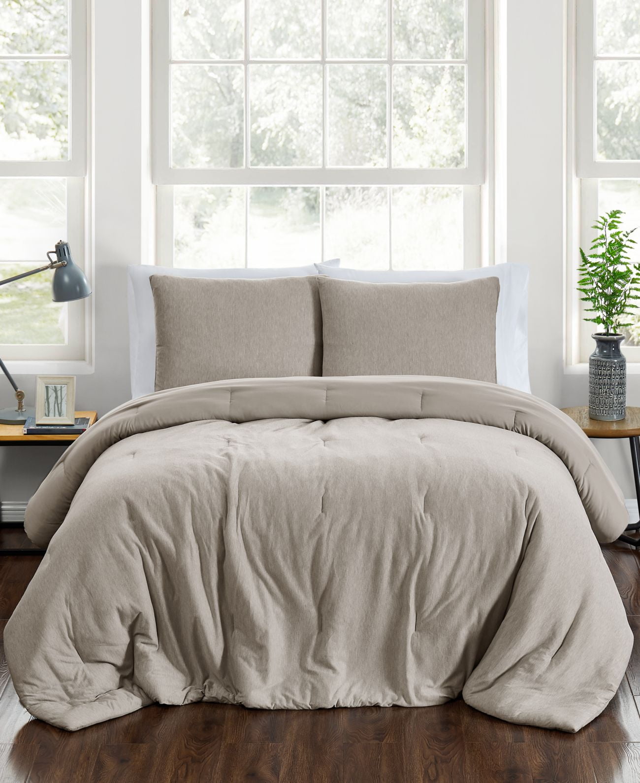 Pem America Jersey 2Pc. Twin Comforter Set Bedding Beige