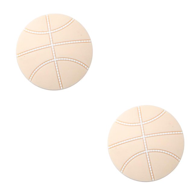 Transemion 4pcs Mute Door Rear Wall Waterproof Anti-Collision Pad Crash Waterproof Anti-Collision Pad Basketball Style 5cm beige 2Set