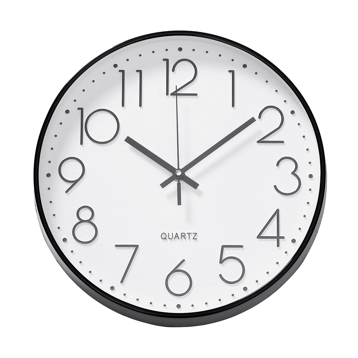 quiet large dial silver modern Tebery 30cm wall clock without ticking