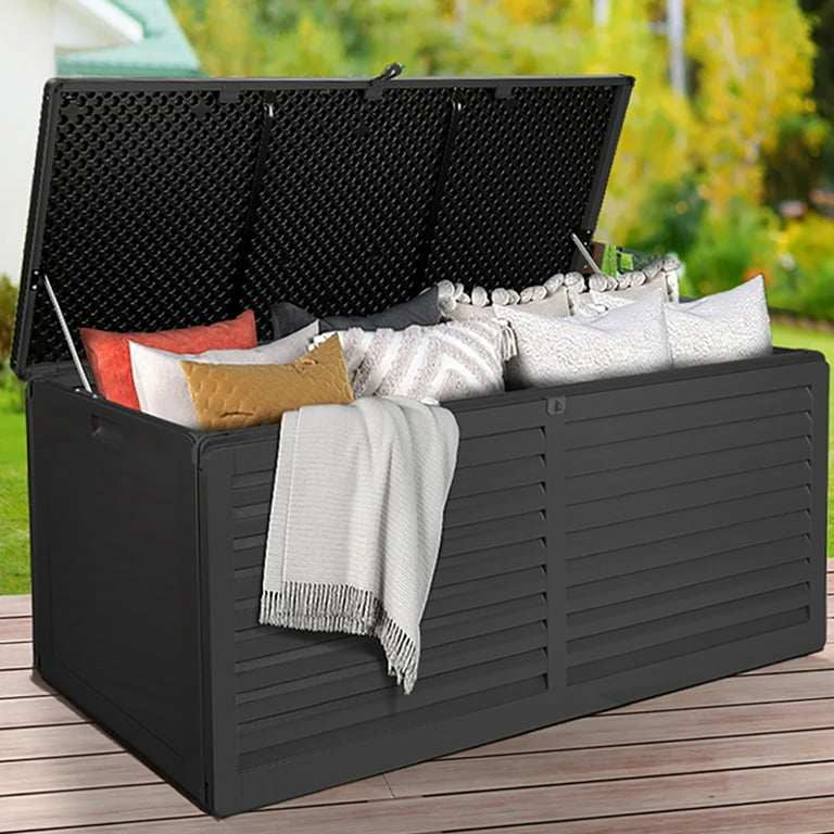 Waterproof Outdoor Wicker Storage Box Deck Cushion Container 200 Gallon Walmart