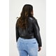 thumbnail image 3 of Chamarra corta de vinipiel Roman Fashion /Tallas Extras, 18048 (Negro) negro 38, 3 of 7
