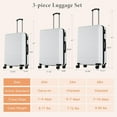 thumbnail image 2 of Sybels 3-PCS Set (20/24/28 Inch) Inch Carry On Luggage, Hard Shell Expandable Suitcase with TSA Lock and Double Spinner Wheels, White, 2 of 6