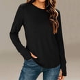 thumbnail image 2 of Bxsruta Womens Long Sleeve Tops Crewneck Pullover Shirts Basic Tee Casual Athletic Tops, 2 of 8