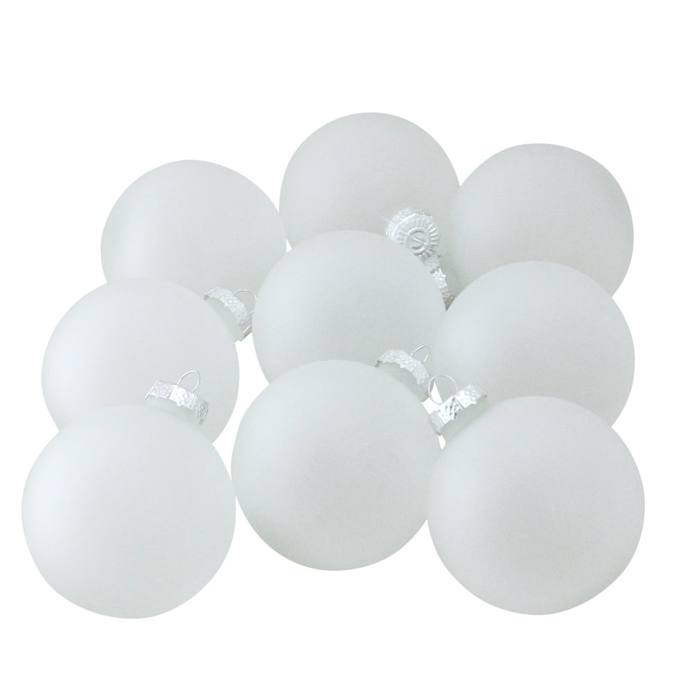 9ct Clear Frosted Matte Christmas Glass Ball Ornaments 2.5" (65mm