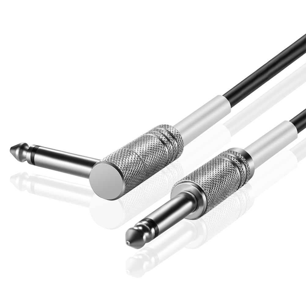 Premium Guitar Bass Lead 6.35mm 1/4" Angled Jack Pro Instrument Cable Multipack 