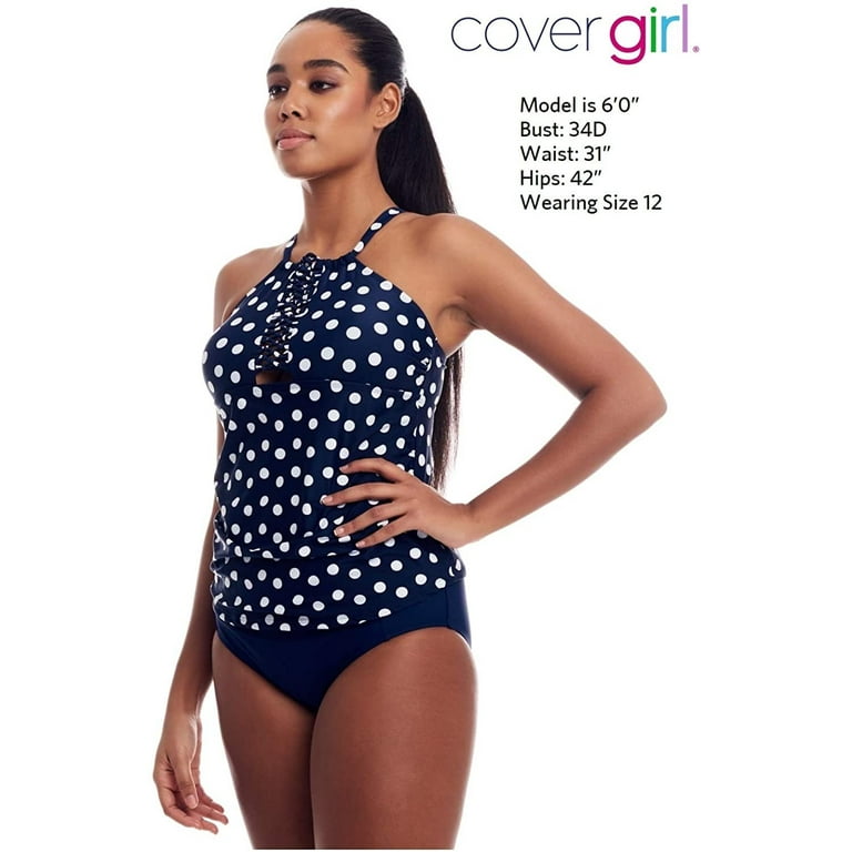 Cute Teen Girl Swimsuit for Teen Girls Plus Size Swimwear Tankini Suit Top Only - Blue Polka Dotted Size 18 - Walmart.com