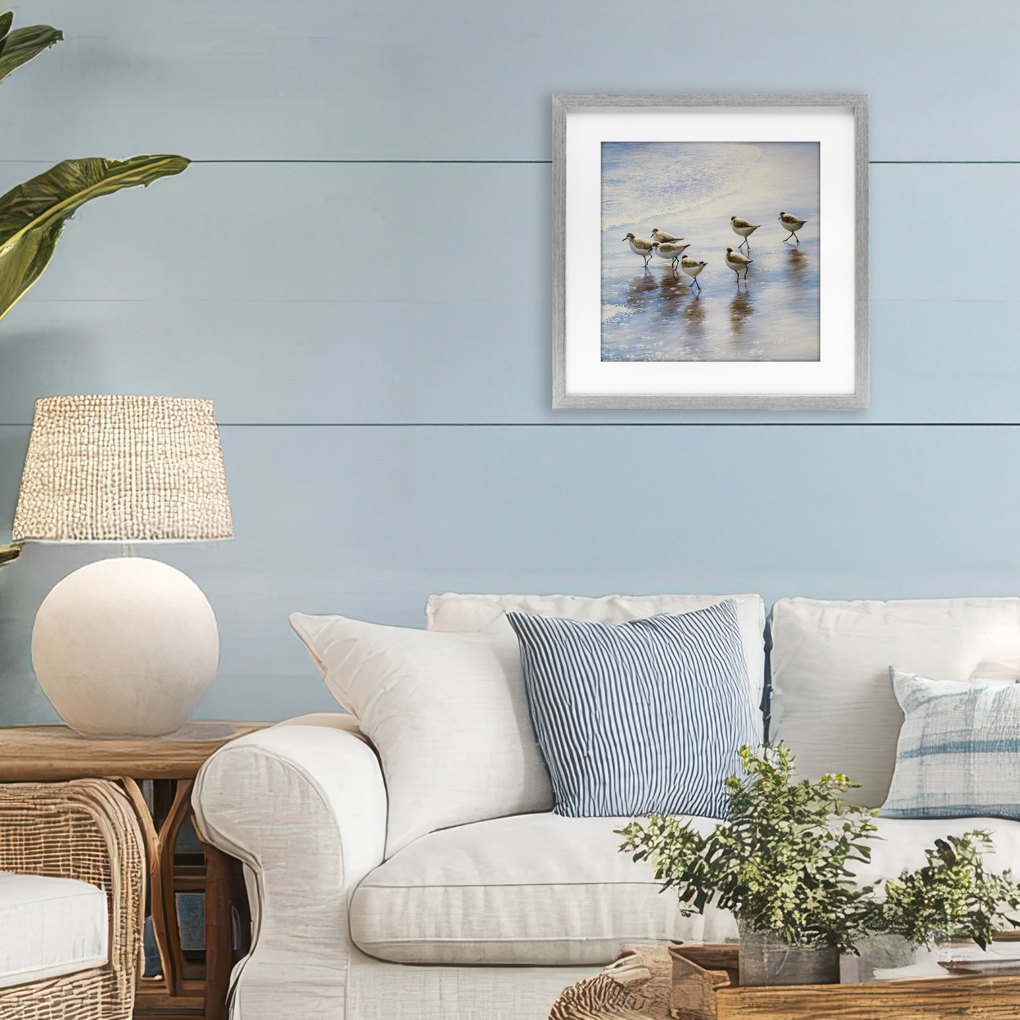 Stupell Industries Sand Dancers on Shore Gray Framed Print Under Glass, design by Bruce Nawrocke
