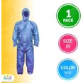 thumbnail image 2 of Disposable Coveralls for Men/Women Medium, Blue Hazmat Suits Disposable, SMS PP Medical Protective Suit Disposable, Painters Suit with Hood, Front Zip, Elastic Cuffs, and Ankles, No Pocket, 2 of 7