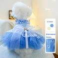 thumbnail image 5 of Small Dog Dress, Girl Puppy Lace Princess Skirt Tutu Dress with Bowknot,Chihuahua Yorkie Clothes Outfit for Birthday Wedding Party Blue Daisy M, 5 of 7