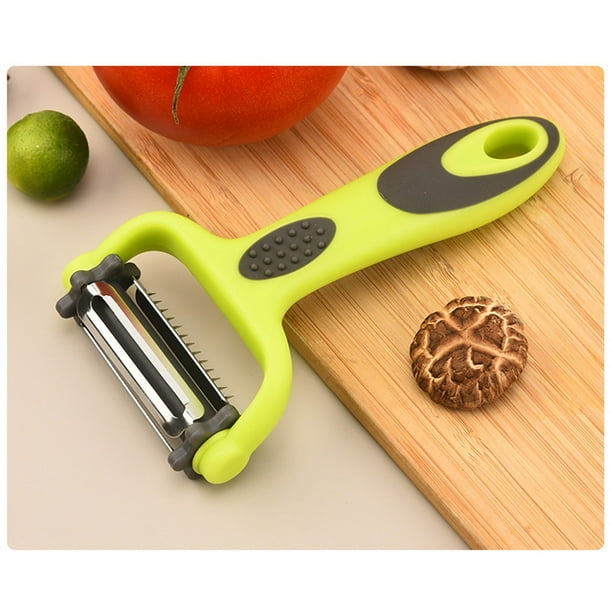 Pelador multifuncional de acero inoxidable para verduras y frutas con agarre ergonómico. Incluye 1 pelador para cocina.
