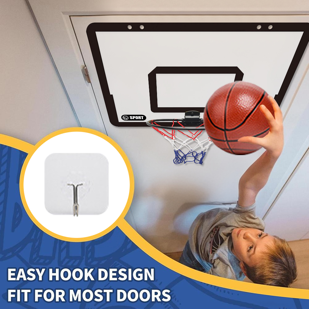 Basketball Hoop Indoor, Mini Over The Door Basketball Hoop with 2 Balls& 1 Pump, Great For Home, Dorms, Offices, and Gifts Toy