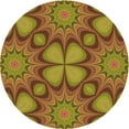 thumbnail image 1 of Ahgly Company Indoor Round Patterned Mahogany Brown Area Rugs, 3' Round, 1 of 6