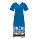 thumbnail image 3 of ICHUANYI Clearance Women Fashion Summer Spring V-Neck Printing Pocket Buttons Casual Loose Mid-Calf Dress(Blue, XXL) ICHUANYI WER2023080909191, 3 of 3