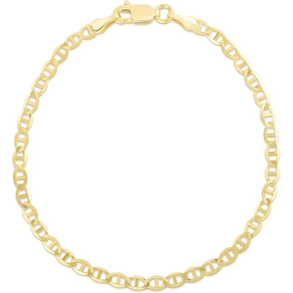 Floreo 14k Yellow Gold 3.2mm Solid Mariner Chain Bracelet
