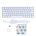 thumbnail image 1 of Teclado mecánico 64 teclas RGB inalámbrico 2,4G BT3.0 5,0 tipo C conexión por cable ergonómico teclado mecánico blanco interruptor azul, 1 of 14