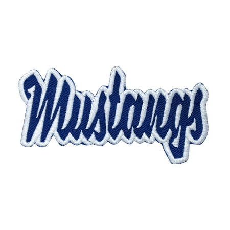 - Mustangs - Royal Blue/White - Team Mascot - Words/Names - Iron on Applique/Embroidered Patch