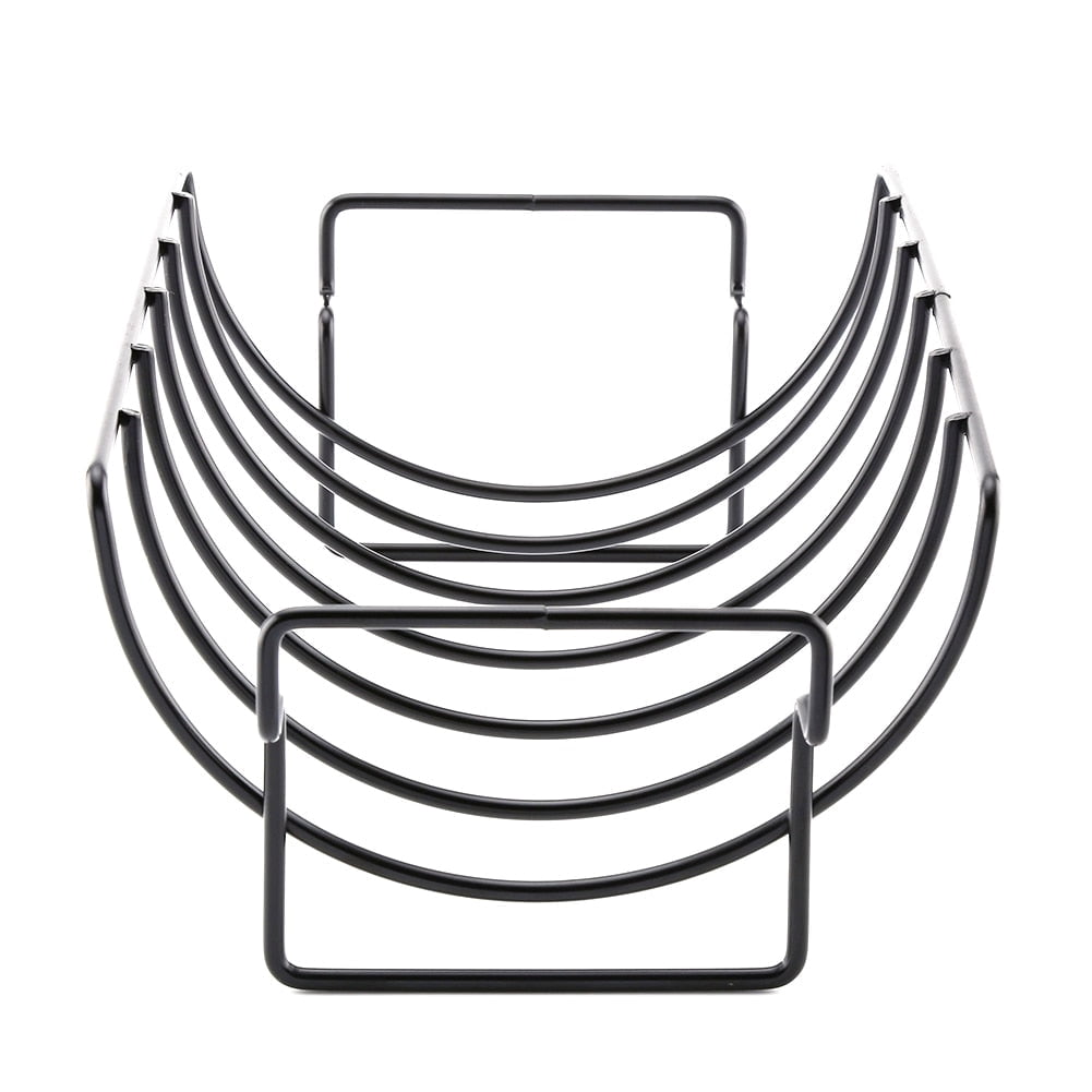 Kona BBQ Rib Rack - 6 Slots - Porcelain Enameled Steel - Non-Stick - Easy to Clean & Dishwasher Safe