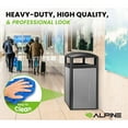 thumbnail image 2 of Alpine Industries Steel Outdoor Commercial Trash Can with Dome Lid 40 Gallon Silver 2-Pack, 2 of 9