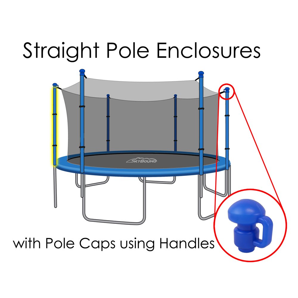 Replacement Trampoline Safety Net For 12 ft Frames w/ 8 Straight Enclosure Poles or 4 Arches
