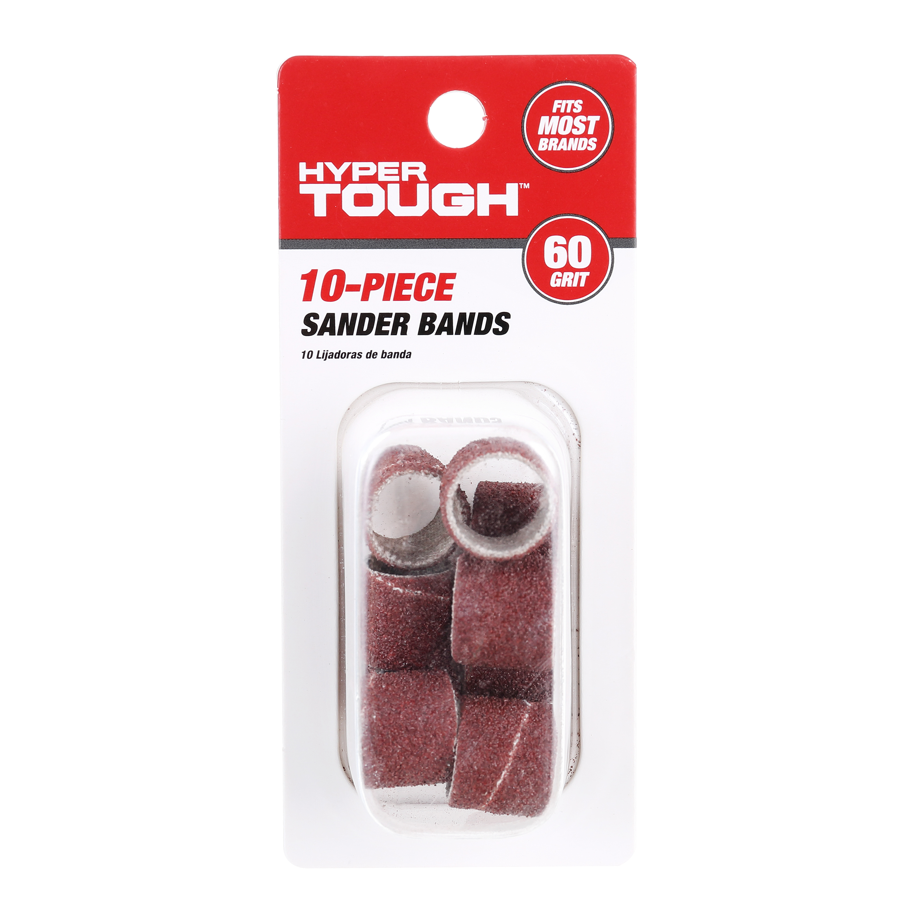 Hyper Tough 10-Piece Sanding Bands (60 Grit) Rotary Accessory, AU50034N