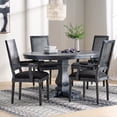 thumbnail image 2 of Zentner French Country Wood and Cane 5-Piece Expandable Dining Set, Gray and Black, 2 of 13