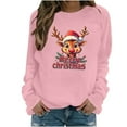 thumbnail image 2 of GaThRRgYP Tops for Women Plus Size,Women's Christmas Fashion Casual Printed Round Neck Loose Long Sleeve Capless Sweatshirt Top Pink S, 2 of 4