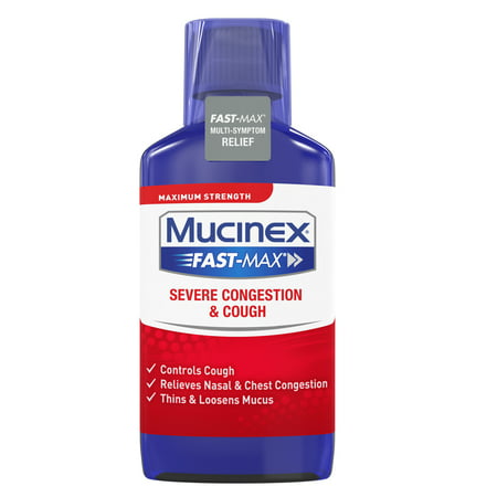 Mucinex Fast-Max Severe Congestion & Cough Liquid, (Best Essential Oils For Cough And Congestion)