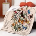 thumbnail image 2 of Vintage Butterfly Tapestry Butterflies Blanket Vintage Floral Plant Blanket Identification Blanket Colorful Retro Art Blanket Aesthetic Blanket for Bedroom Dorm Living Room Decor 50x60 Inches, 2 of 6