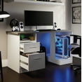 thumbnail image 3 of Sauder Desk for Gaming with Charcoal Ash Accent Top, White Finish, 3 of 15