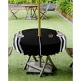 thumbnail image 4 of Outdoor Tablecloth with Umbrella Hole & Zipper, Black Striped Round Tablecloth 60 Inch, Farmhouse Black White Stripes Patio Table Cover Waterproof Table Cloth for Picnic/Party, 4 of 6