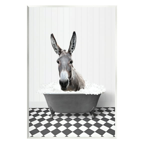 Stupell Industries Vintage Tub Donkey Animals & Insects Painting Unframed Art Print Wall Art, 10 x 15