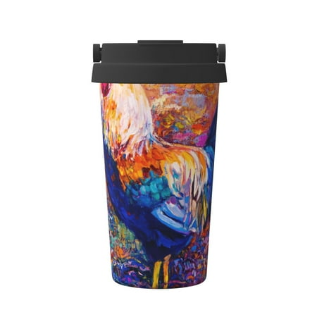 

Junzan Rooster Oil Painting for Stainless Steel Vacuum Insulated Tumbler - Reusable Insulated Cold Brew Iced Coffee Cup Thermos -Gifts for Women Men Him Her