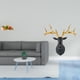 thumbnail image 2 of Escultura decorativa de cabeza de ciervo Joseph en resina, ideal para mesa, estante, oficina o hogar. Pieza de colección estilo boho. para colgar en l, 2 of 8