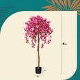 thumbnail image 3 of DR.Planzen 5 feet Artificial Bougainvillea Flowers Tree In Black Plastic Pot, Indoor Plants with Wood Trunk and Pink Flowers for Housewarming Decor, 3 of 8
