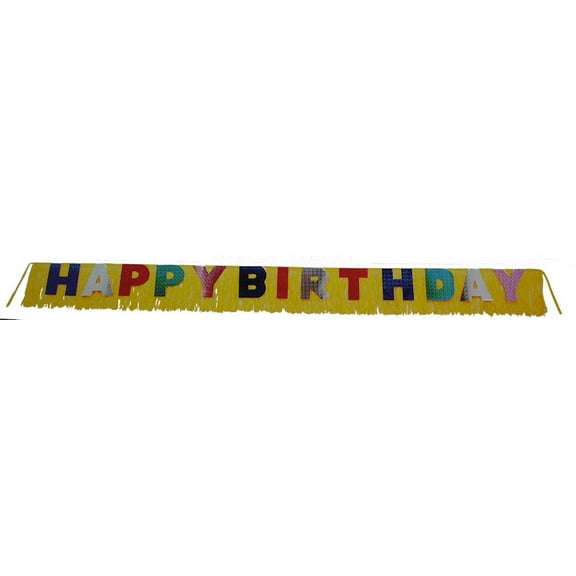 Happy Birthday Banner Decoration Giant 10 ft Fringe Sign