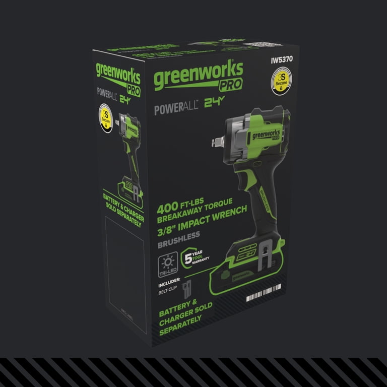 Greenworks Pro PowerAll 24V Impact Wrench, 400 ft-lbs., 3/8 in. photo 5