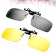 thumbnail image 3 of 2 gafas de sol polarizadas unisex con clip para conducir, visión nocturna, lentes de resina, talla grande (cristal amarillo y gris), 3 of 7