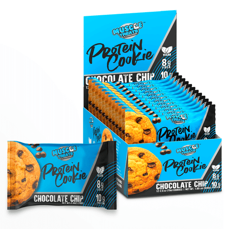 Forzagen Vegan Protein Cookies - Chocolate Chip Flavor | Low Carb Protein Treats, Healthy Snacks, No Artificial Sweeteners and Trans Fat | Plant Based Vegan Snack,10g of Protein per Serving | 12-Pack