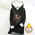 thumbnail image 2 of Women's Fall Winter Warm Sweatshirts Fleece Long Sleeve Hoodie Tops Sherpa Lined Graphic Long Casual Pullover Top (XL, Black), 2 of 3