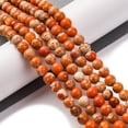 thumbnail image 2 of Dyed Regalite/Imperial Jasper/Sea Sediment Jasper Beads Strands Round Dark Orange 6mm Hole: 1.2mm about 32pcs/strand 7.68''(19.5cm), 2 of 5