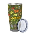 thumbnail image 2 of Lsque Camping 1 Pattern 20oz Car Cup with Lid and Straw, Insulated Coffee Cup with Straw Topper, Spill Proof Travel Coffee Mug, Stainless Steel Tumble-Without Straw, 2 of 8