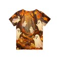 thumbnail image 3 of Grblisyd Halloween Boys Girls Shirts Short Sleeve Soft T-Shirts Pumpkin Ghost Print Tees Tops Clothes for Kids, 3 of 6