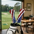 thumbnail image 4 of Yuyamidu USA Flag Golf Club Headcover Waterproof Golf Head Protective Cover PU Leather Driver Fairway Wood Hybrid Head Cover, 4th of July, 4 of 8