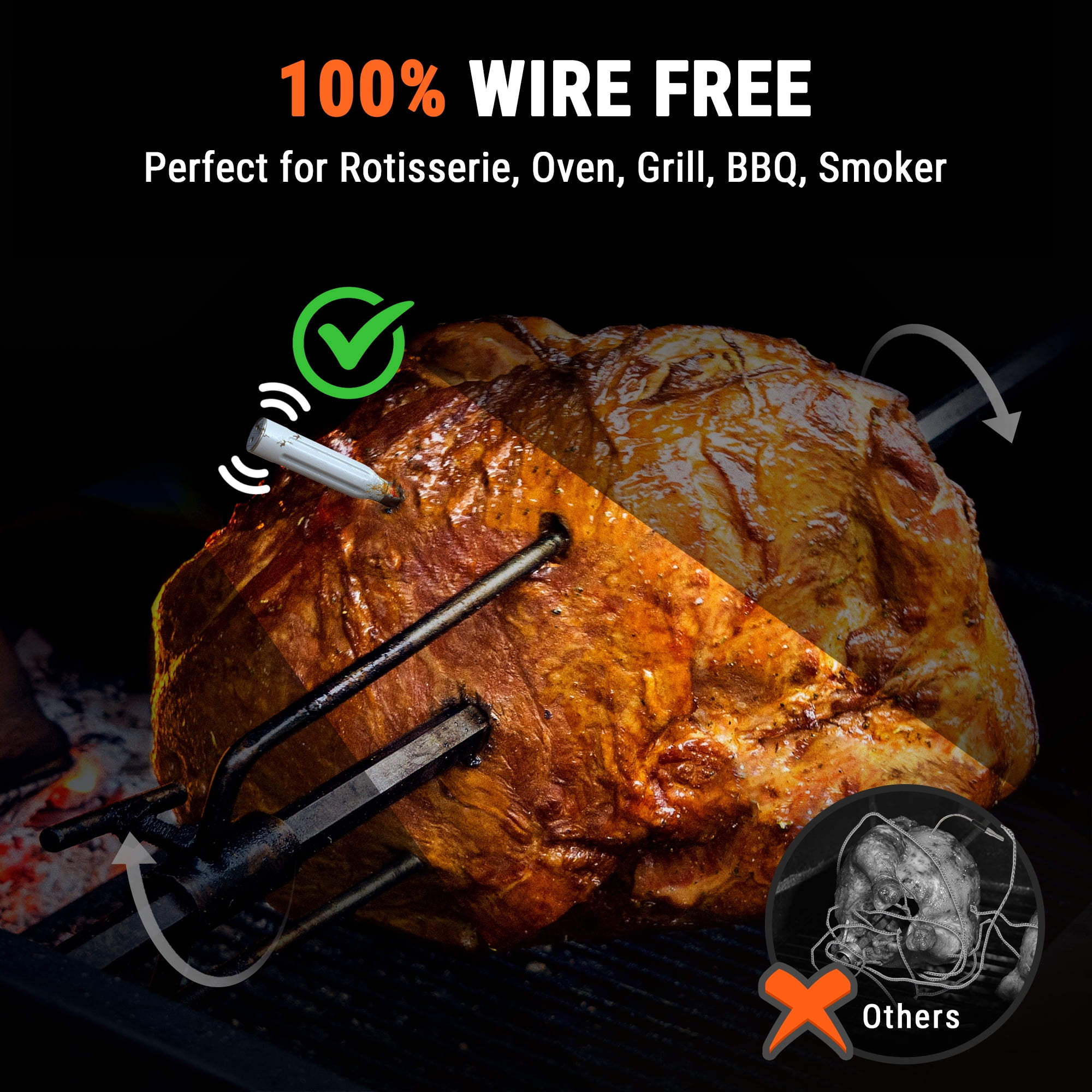ThermoPro TempSpike 500FT Truly Wireless Meat Thermometer+ThermoPro TP03  Digital Meat Thermometer for Cooking
