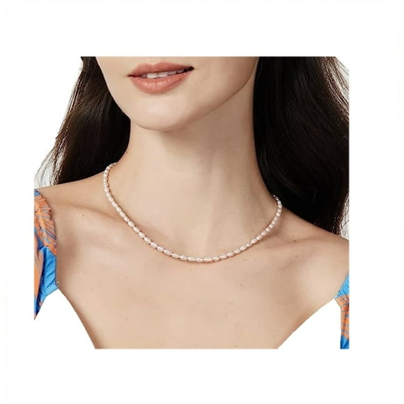 Collar y Aretes GREG J.M Perla Cultivada Natural Rosa Chapa de Oro